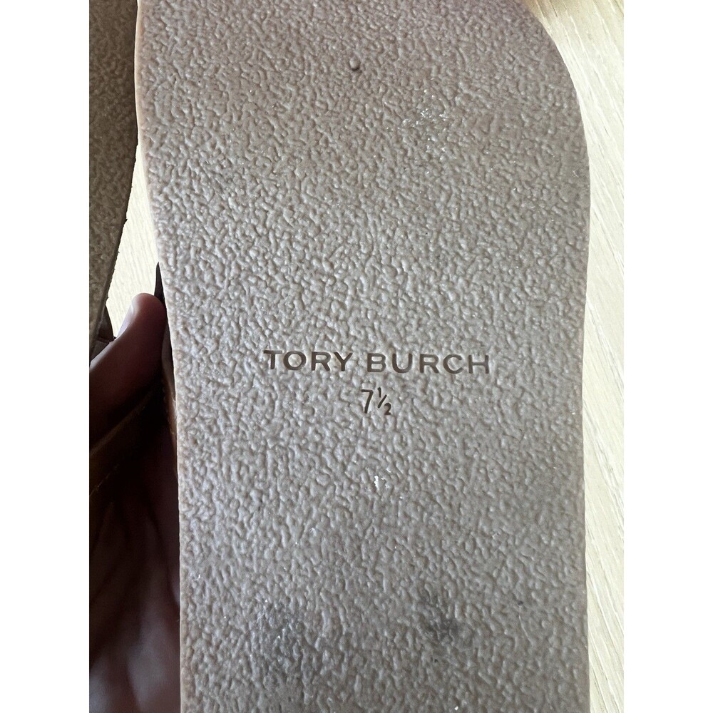 Tory Burch Brown Cutout Logo Thong Sandals - Picture 7 of 8